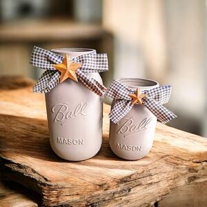 Decorative Mason Jars with Star Accents